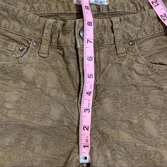 Free People Jacquard Tan Beige Skinny Jeans Sz 28 - Picture 5 of 14